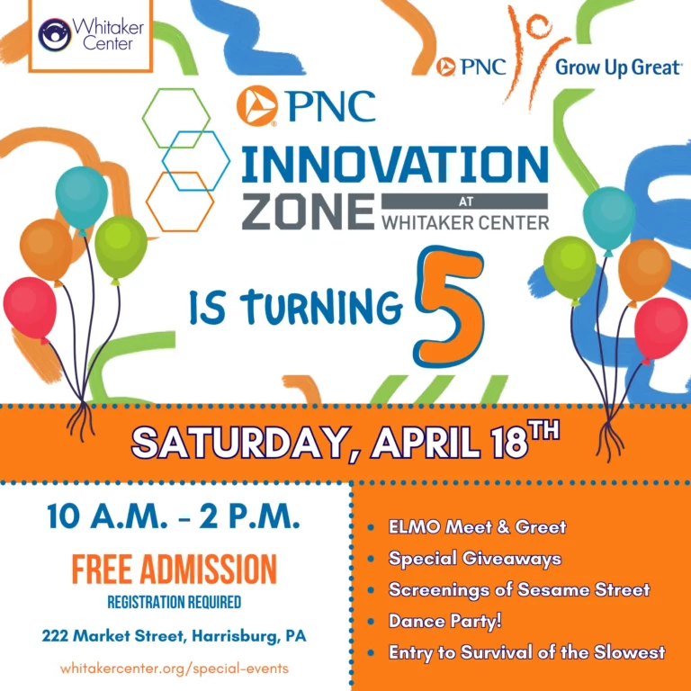 Join us for this FREE Community Day on April 18th to celebrate the PNC Innovation Zone turning 5!