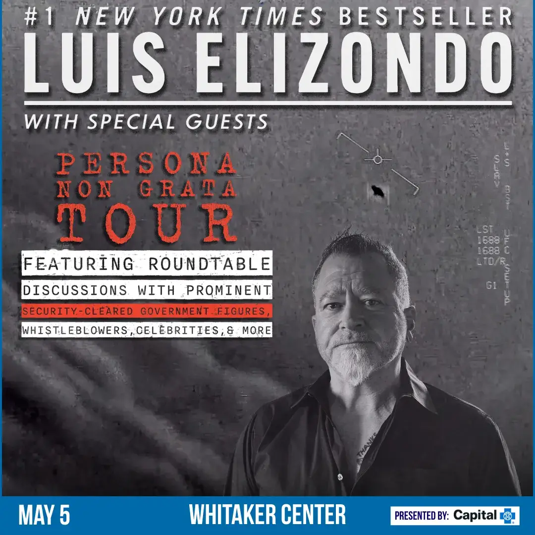 Lue Elizondo brings the UAP conversation directly to audiences at Whitaker Center!